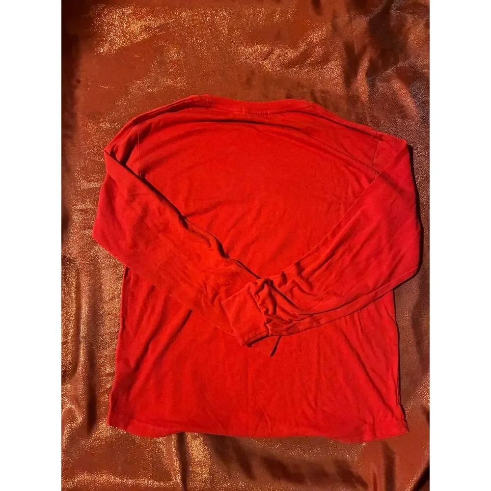 SUB_URBAN RIOT Shirt Mens M Red Long Sleeve Love Is Graphic Tee Crewneck Casual